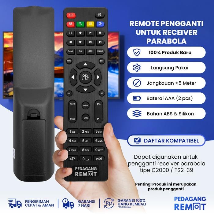 New Remot Remote Receiver Parabola K-Vision Bromo C2000 / Topas TV TS2-39