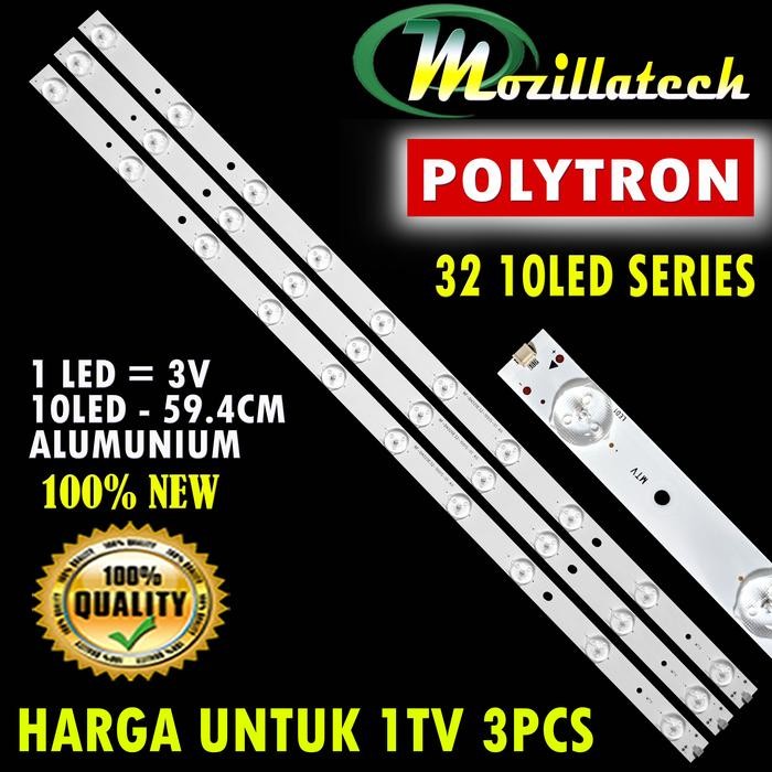 Polytron Backlight TV 3210 LED Lampu TV Polytron 10K 3210 Kancing Serikual Aluminium 100% Baru 3PCS