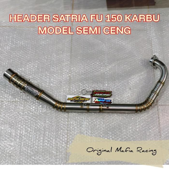 Leher Header Knalpot Mafia Original Satria Fu Karbu 150 Model Semi Ceng Depan Bisa Step Std Bisa Ub