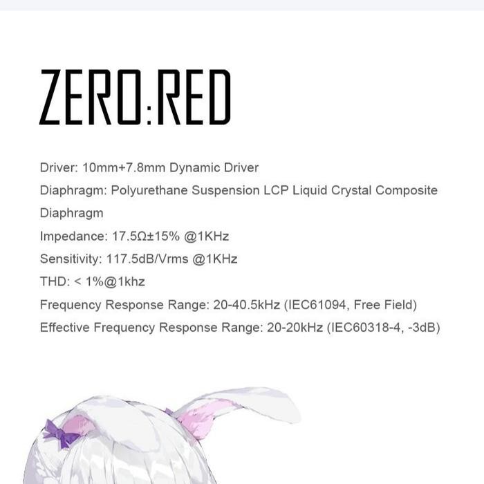 TruthEar x Crinacle ZERO RED / ZERO Dual Dynamic Driver Earphone IEM