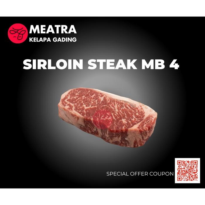 

Pilihan- Sirloin Beef Steak Aus Import Signature Black Angus Mb4+ 250-300G