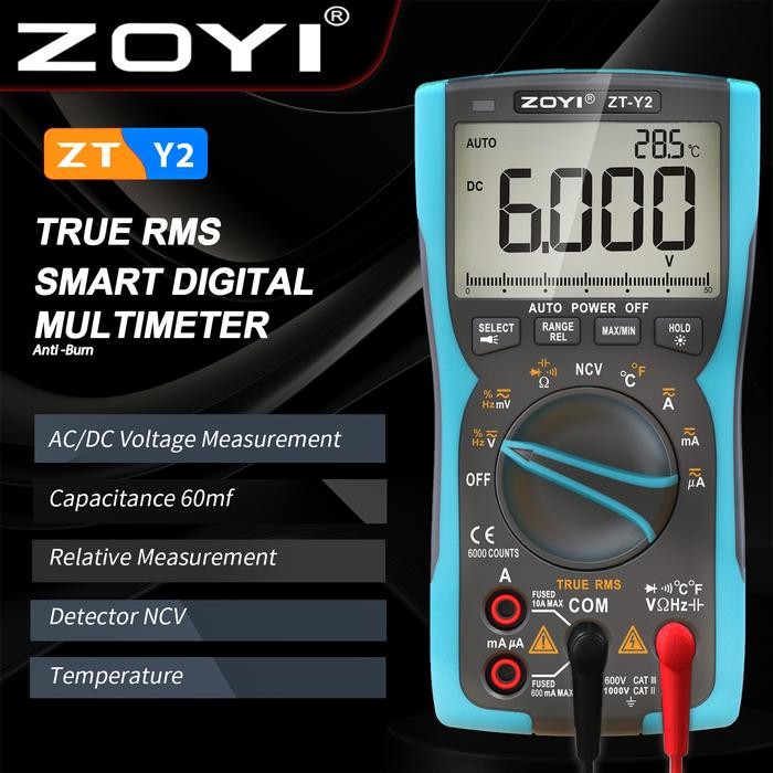 ZOYI ZT-Y2 True RMS Multimeter Digital Auto / Manual Range Capasistor