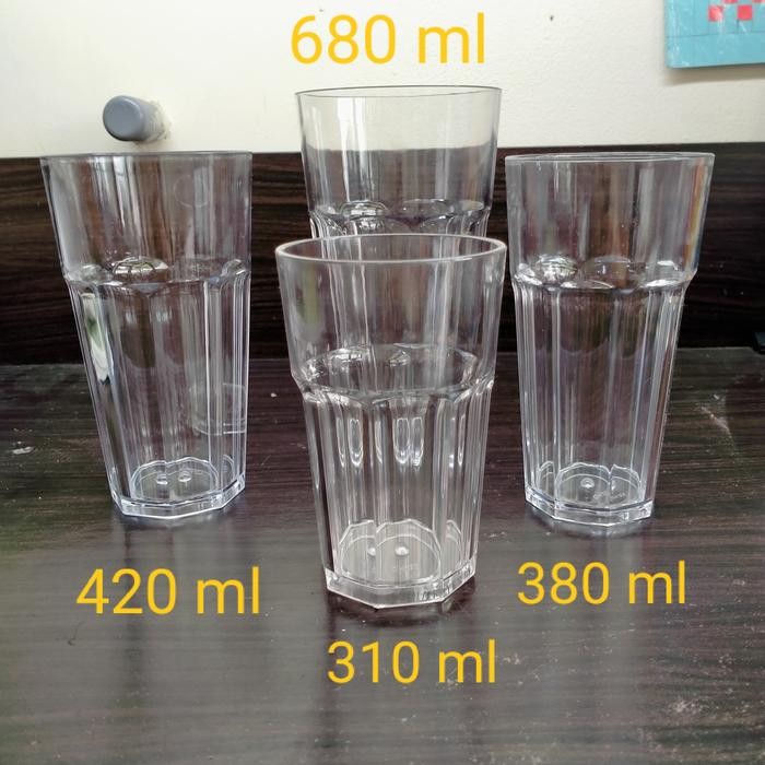 Gelas Akrilik Plastik Tebal Anti Pecah Gelas Minuman Jus Dingin Cafe