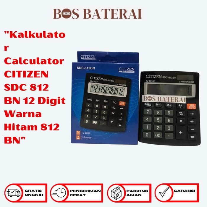

Kalkulator Calculator CITIZEN SDC 812 BN 12 Digit Warna Hitam 812 BN