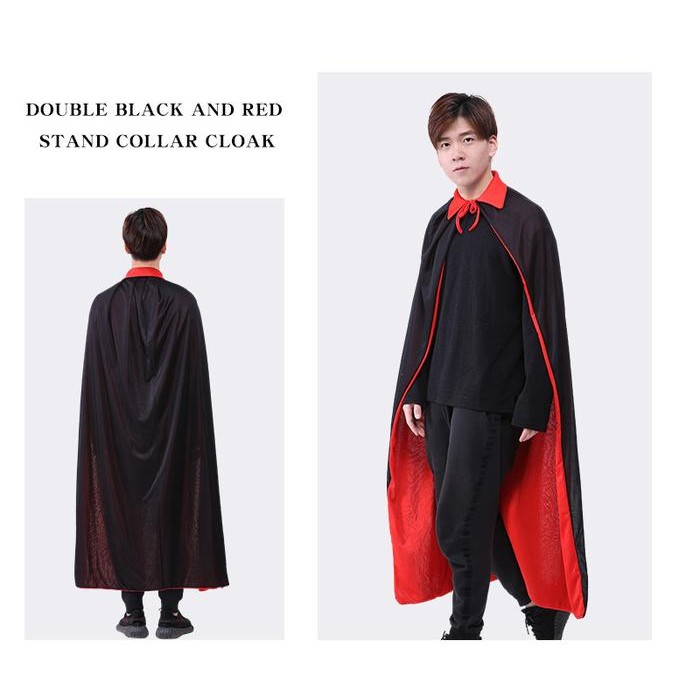 Jubah Acara Halloween Jubah Dracula Jubah Scream Hitam Polos
