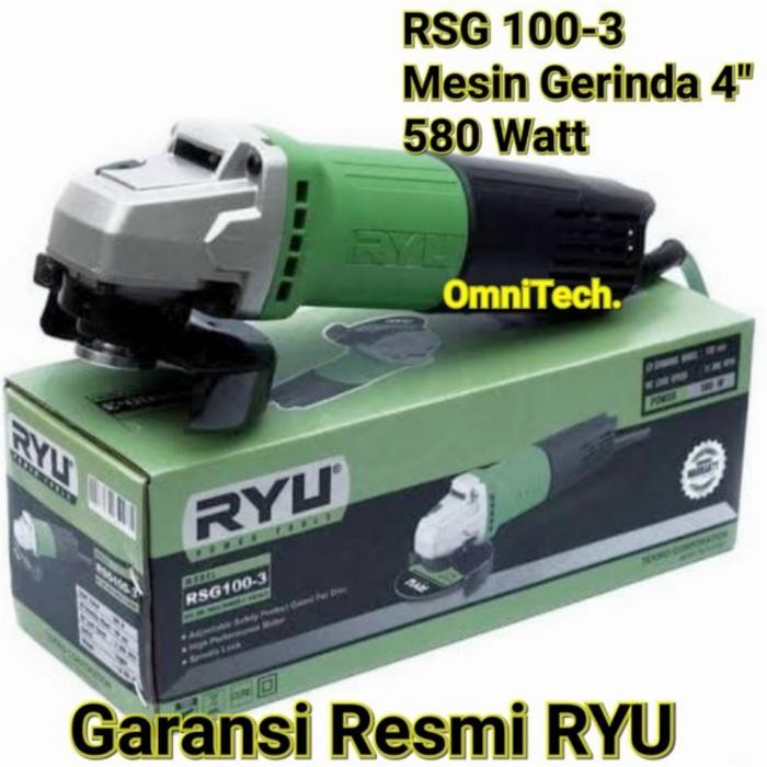 Mesin Gerinda Gurinda Tangan Listrik 4" Ryu Rsg 100-3 Rsg 100 Rsg100-3 Switch Belakang Rsg100