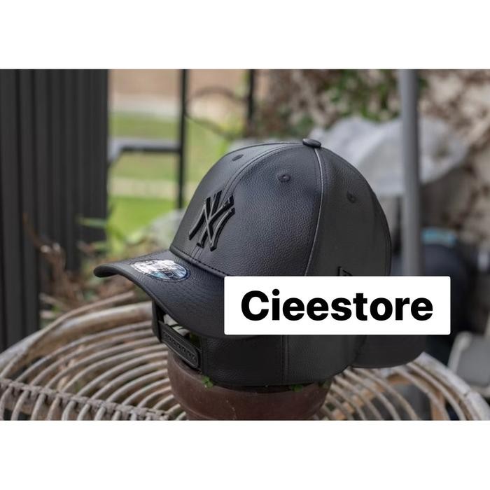 Topi Baseball Mlb Ny Leather Original Full Black Caps