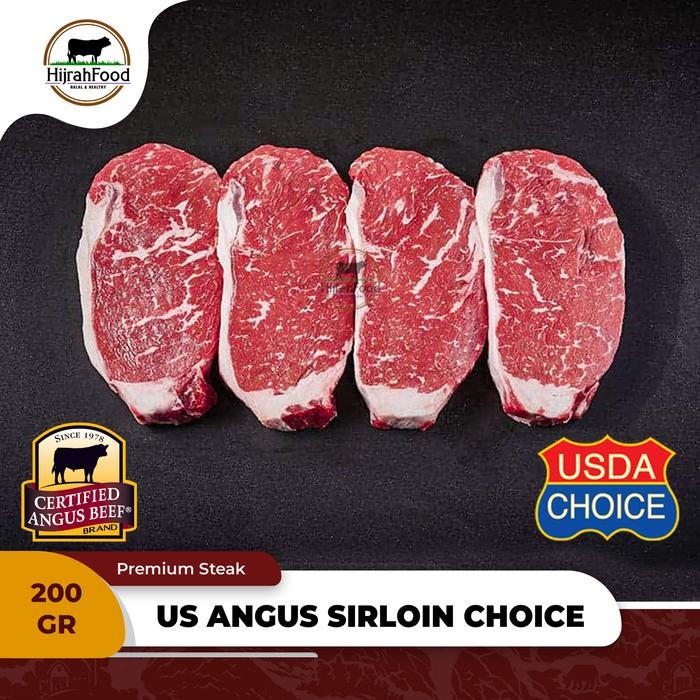 

Pilihan- Hijrahfood Sirloin Steak Usda Choice Grade Us Black Angus Beef Striploin Steak