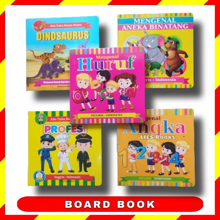 Pilihan- Board Book Bayi Anak Balita Edukatif Murah Angka Huruf Binatang