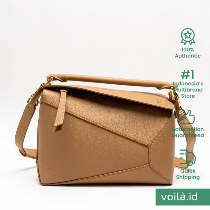 Sale Voilaid Loewe Small Puzzle Edge Bag In Soft Grained Calfskin Toffee