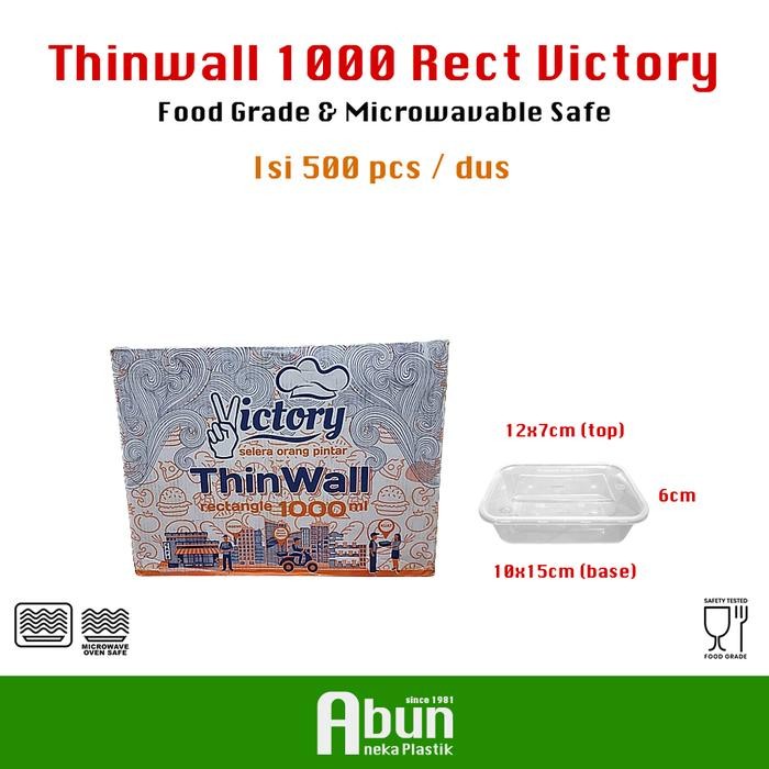 

Grosir! Thinwall Victory/DM/OTI 1000 ML Rectangle 500pcs