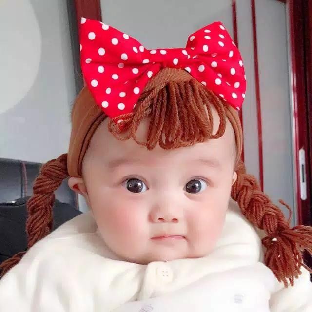 Bandana Wig Bayi Perempuan Headband Bayi Baru Lahir Bando Elastis Bayi