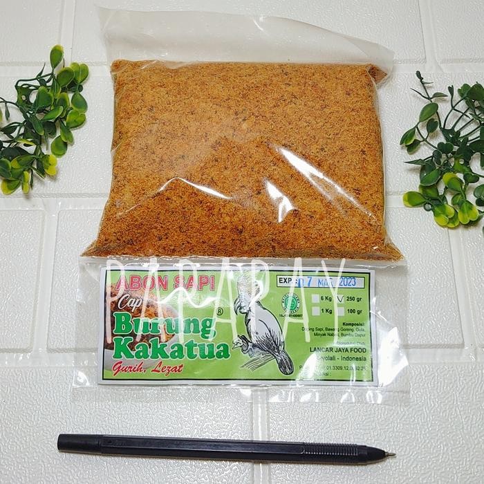 

New Abon Sapi Murah 250 gr cap kakatua