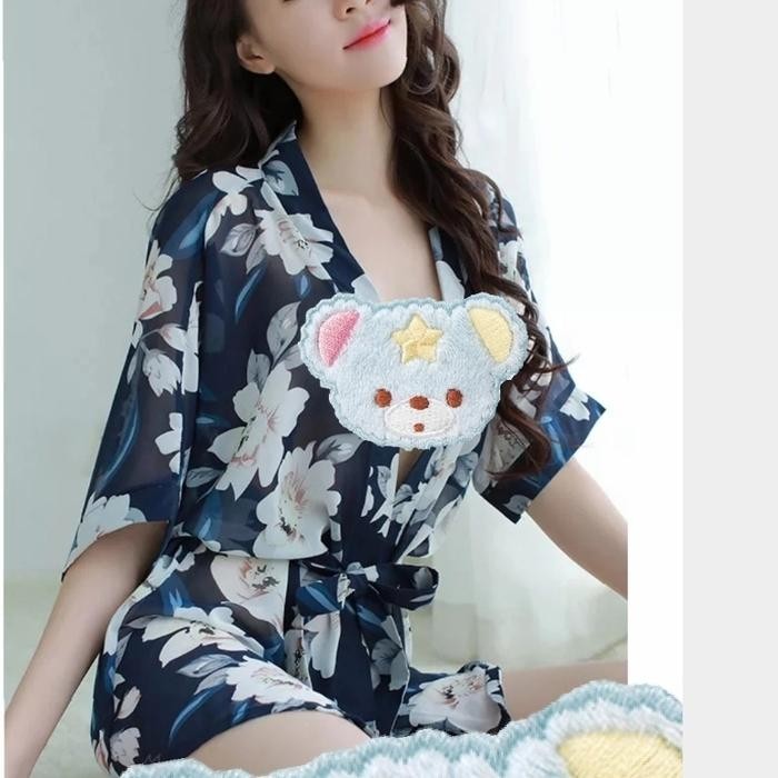 Tally - Lingeries Sexy-Lingerie Kimono Sifon Transparan