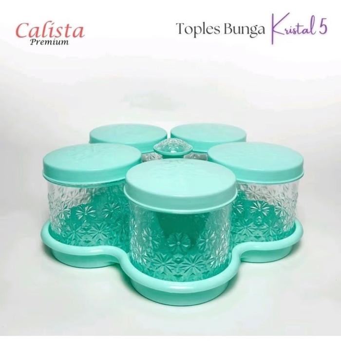 AFLS Toples Calista Premium 5 Daun / Toples Plastik Bening / Toples 1 Set Lengkap Kulkas