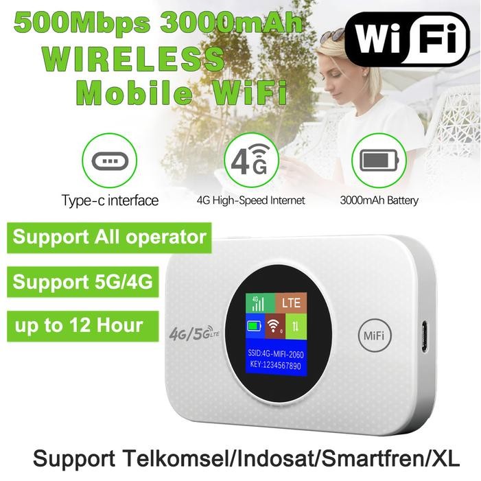 5G Mobile WIFI 500Mbps 3000mAh UP TO 12 Jam 4G 5G Portable Mobile WiFi Modem WiFi Hotspot