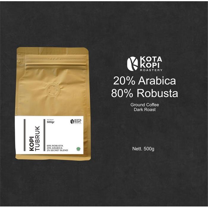 

ORIGINAL KOPI TUBRUK Asli Kopi Tradisional Bubuk 200gram - Kota Kopi READY STOCK