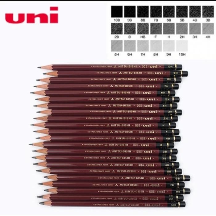 OJ (Ready Stock) Uni Mitsubishi Hi-Uni Premium Art Wooden Pencil