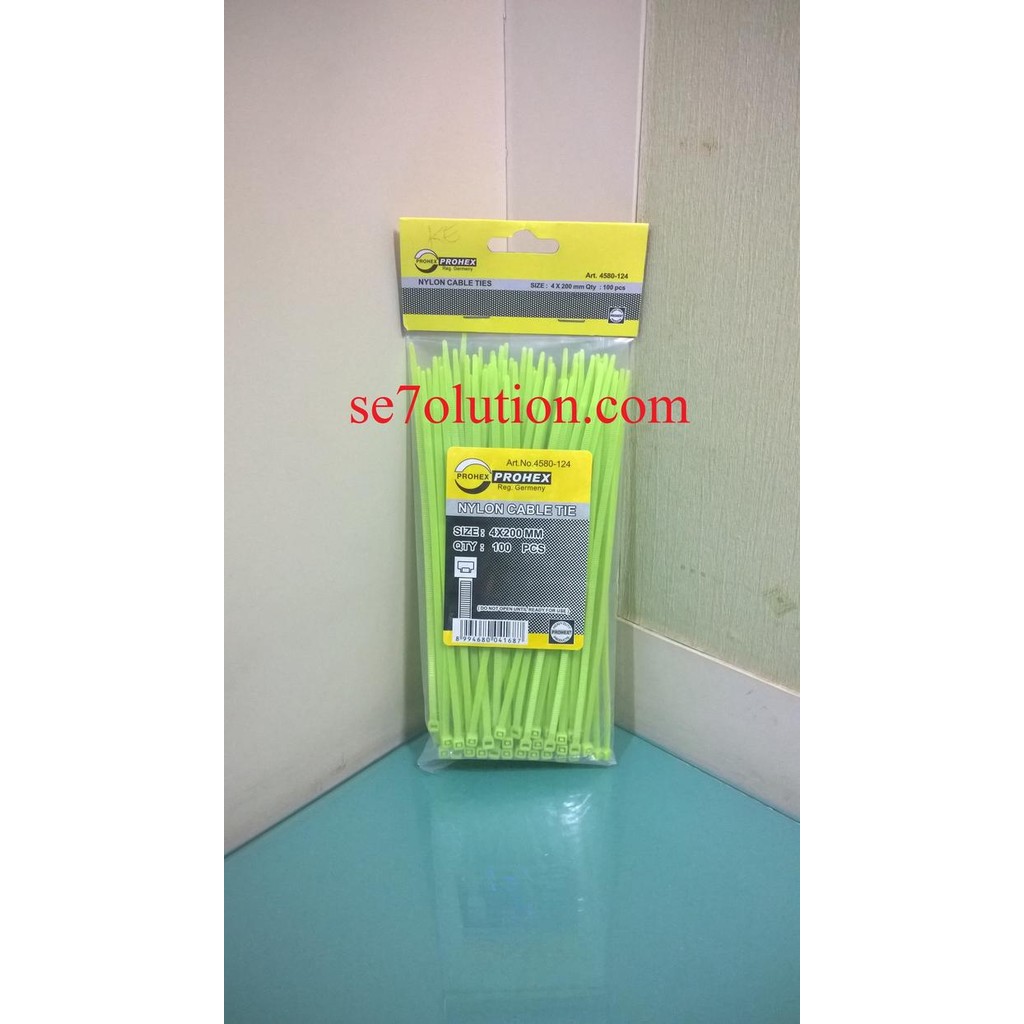 

OJ Prohex Nylon Kabel Ties Hijau 4x200mm (ART 4580-124)