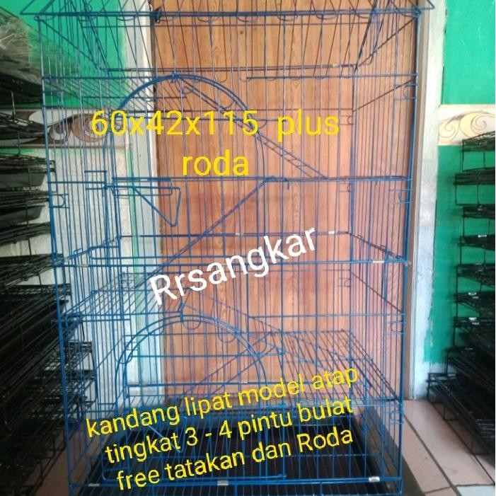 Kandang kucing lipat tingkat model atap rumah