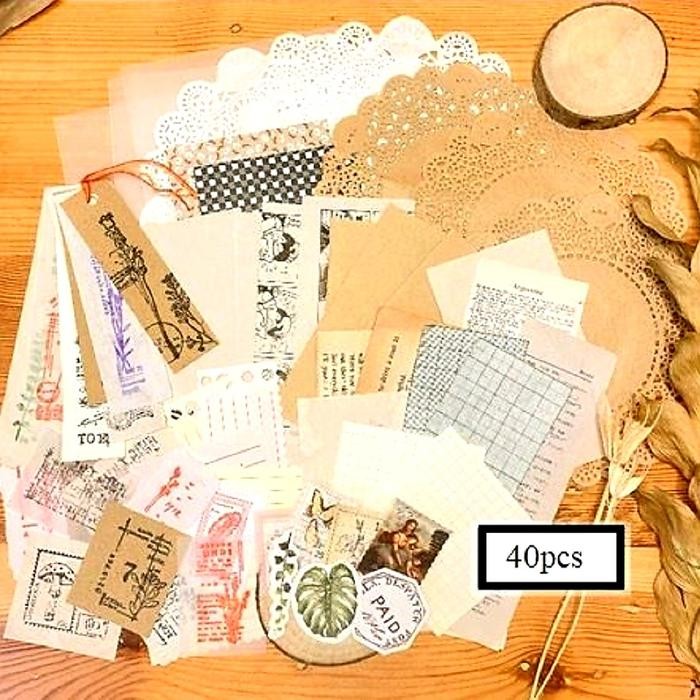 Mini Vintage Jurnal Kit SET 40pcs