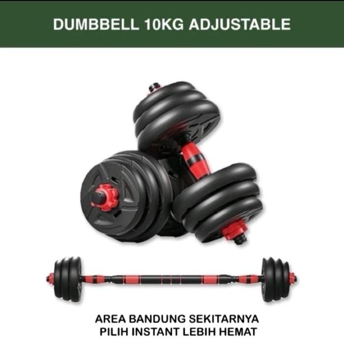 Ready DUMBLE SET 10 KG ADJUSTABLE DUMBELL BISA DI ATUR DUMBLEE BARBEL 10kg