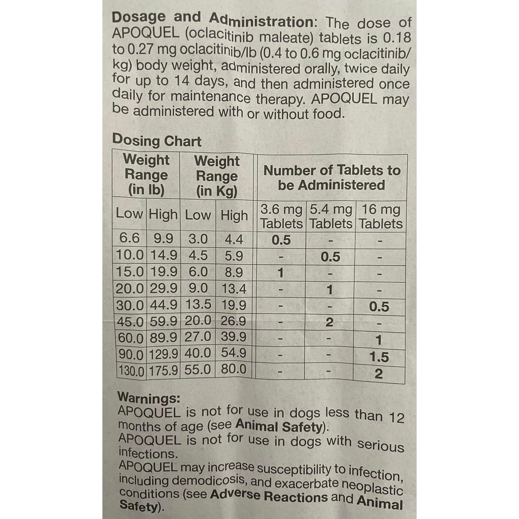 APOQUEL DOG 16 MG (10 TABLET)