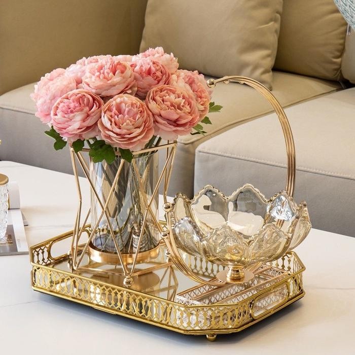 OPTIVIA vas bunga besar mewah tempat bunga dan hiasan meja hiasan ruang tamu hiasan meja tamu