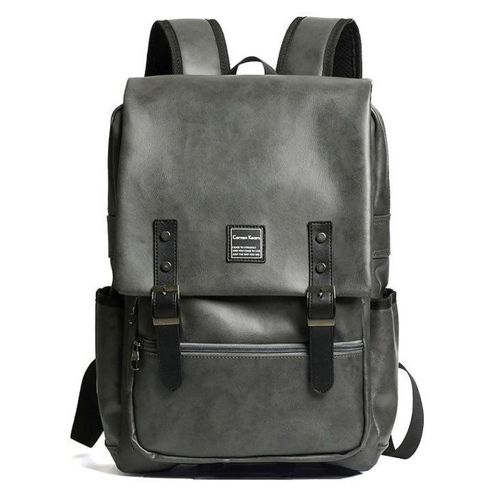 Max-Mor Tas Ransel Kulit Pria Tas Backpack Pria Bags Kulit Pria Premium Kulit PU Hitam Tas Ransel