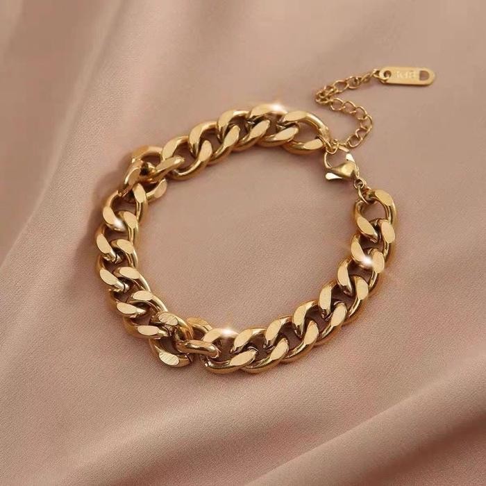 Gelang Tangan Wanita Titanium Sisik Naga Polos Gl188