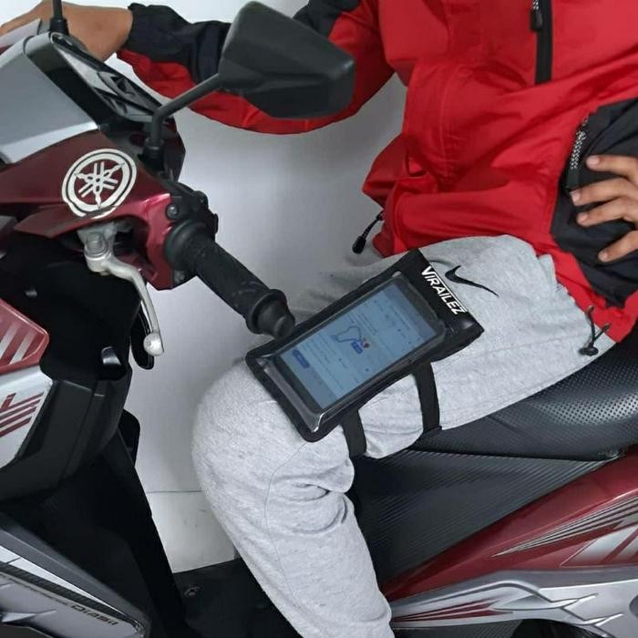 Holder hp motor waterproof universal tas hp motor kuat anti jambret