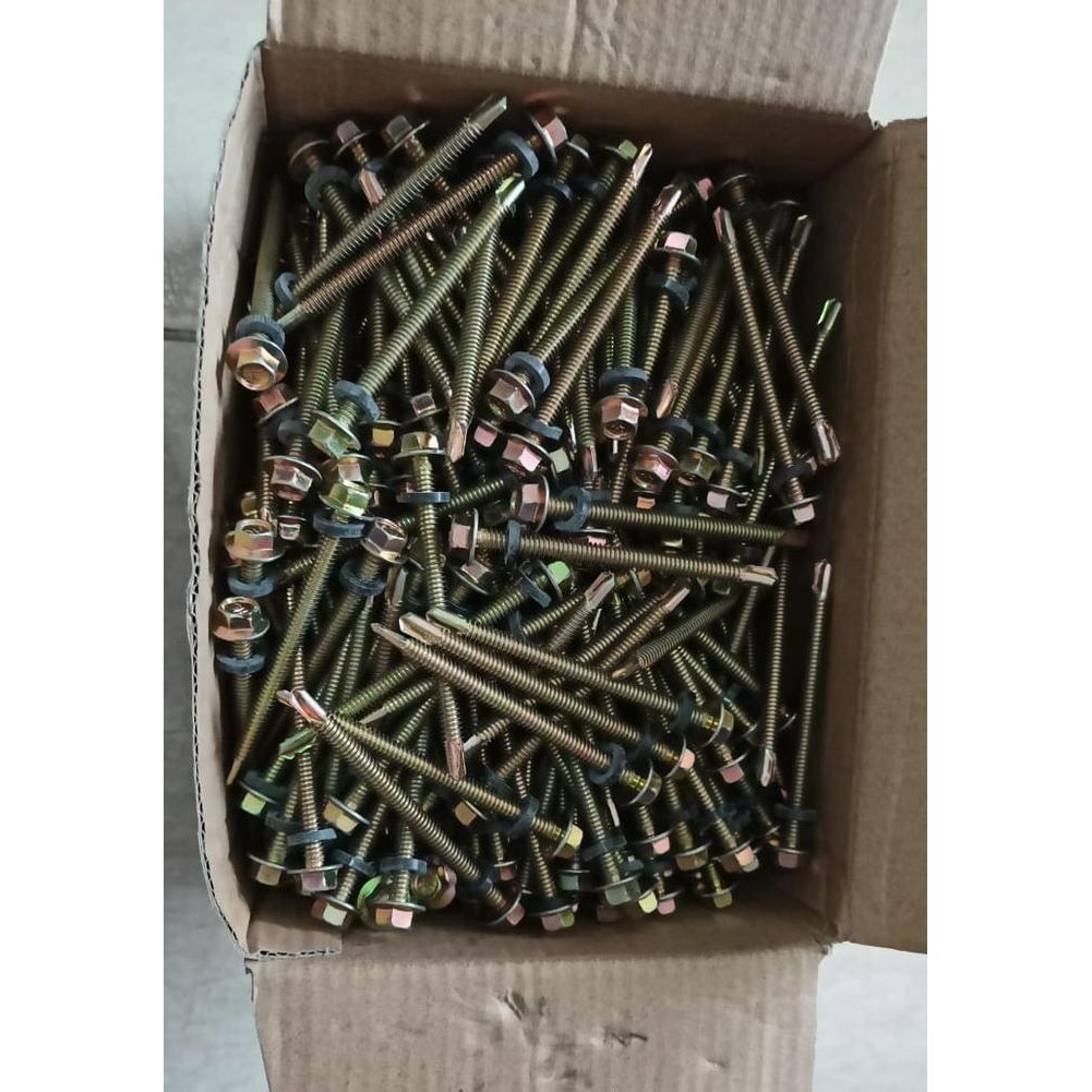 Roofing Paku Sekrup Baut Roofing 7 cm Atap Spandek Baja RinganBondek