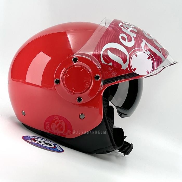 ZEUS ZS217 Z217 RED GLOSSY HALF FACE