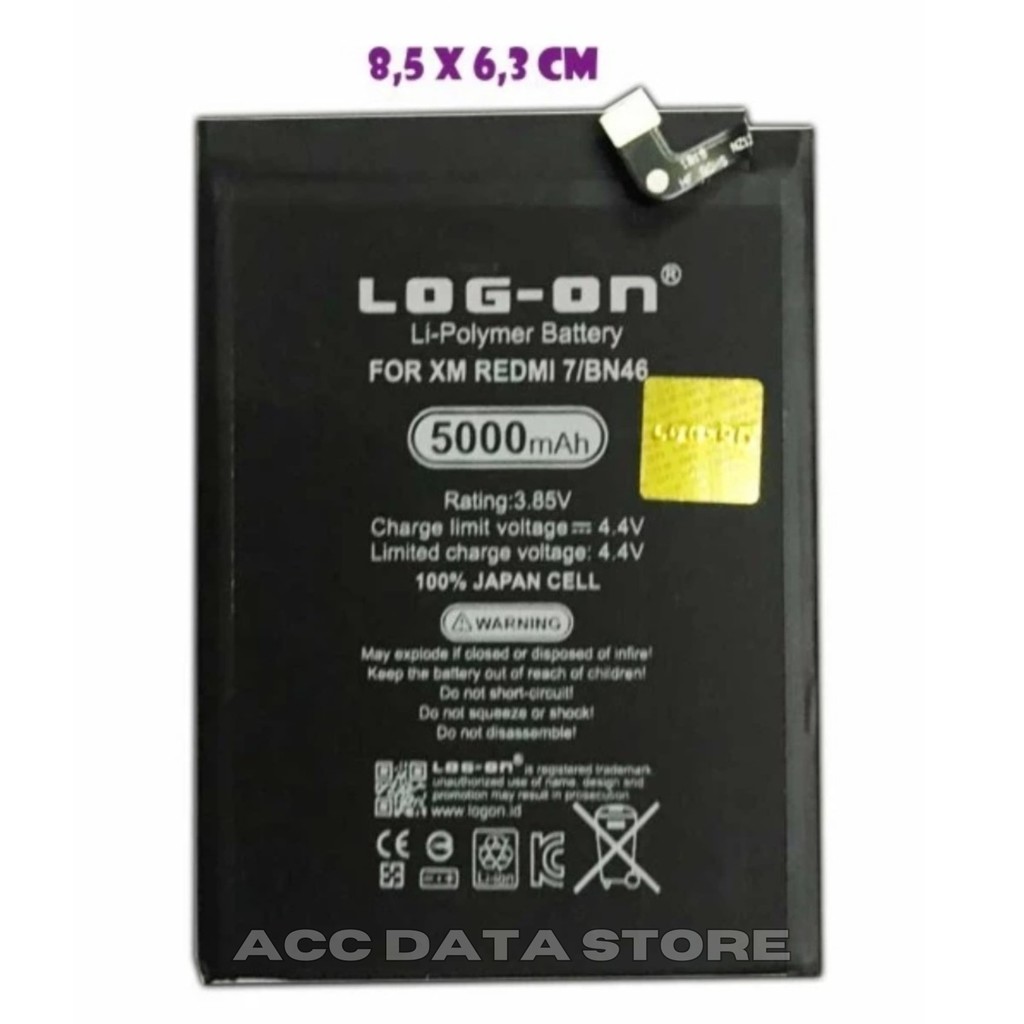 BATERAI DOUBLE POWER LOG ON REDMI 7 / REDMI NOTE 8 BN46 ( 5000 MAH )