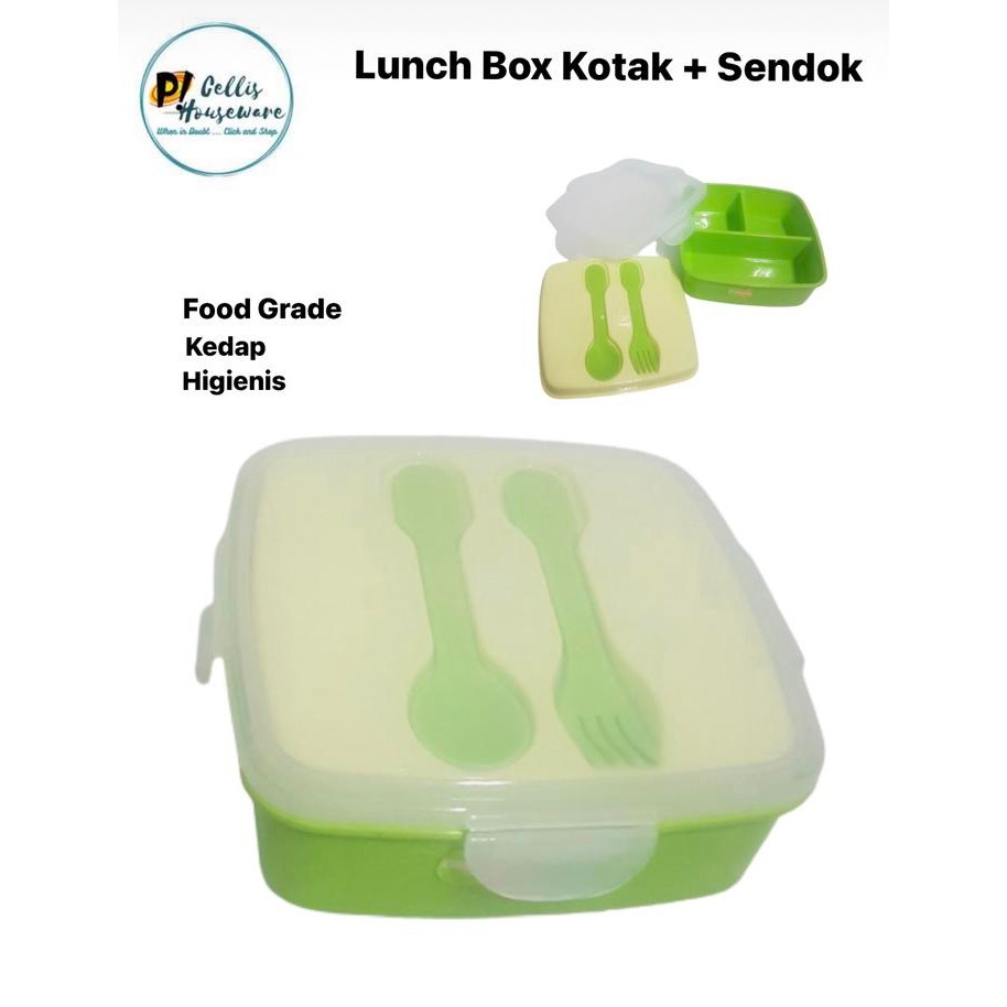 DJJ Tempat Nasi Kotak TNK-1028 Golden Sunkist / lunch box sendok set