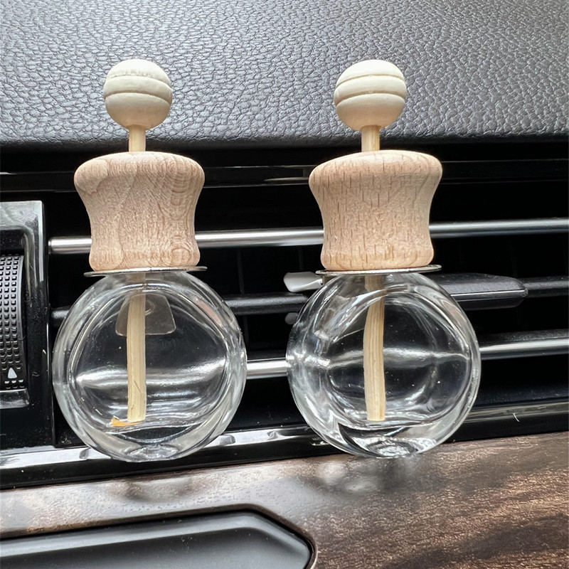 Car Hanging Glass Bottle Air Freshener Empty Bottle Aromatherapy Pendant Diffuser Car Decoration Aro