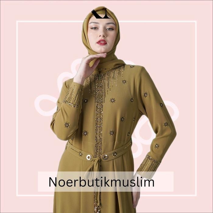k4un- Hikmat Fashion Original A3099 Abaya Hikmat Noerbutikmuslim Gamis Turki Dress Wanita