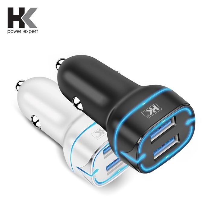 TERLARIS HK Car Charger Fast Charging HK-K09 Batok Charger Mobil 2USB LED READY STOCK