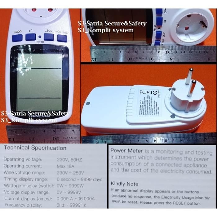 Limited Alat Ukur Power Listrik Digital Kwh Volt Ampere Meter Pln Genset Terlariss 