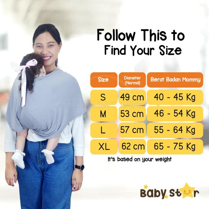 GoBabycute- Baby Star Gendongan Bayi Kangguru/Gendongan Bayi Kaos Geos 2In1 By76