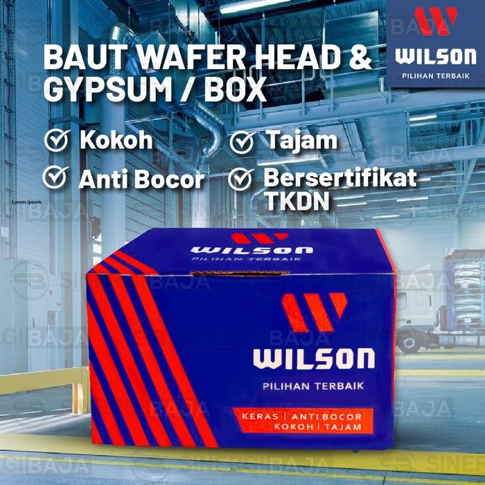Wilson Screw Sekrup Gypsum Drywall Waferhead Baut Rata - 1 Box