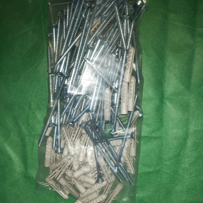 Sekrup FH 12 4" (10 cm) + Fisher Sekrup Tanam Tembok S8 8 mm