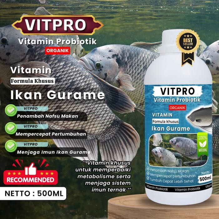 PetShoPq- Vitpro Ikan Gurame Vitamin Ikan Gurame, Vitamin Probiotik Ikan Gurame Cepat Besar,
