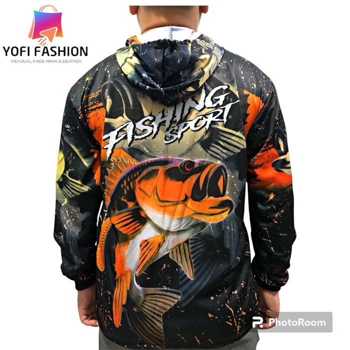 Baju Mancing/Jersey Mancing Kaos Mancing Lengan Panjang Pasti Ori