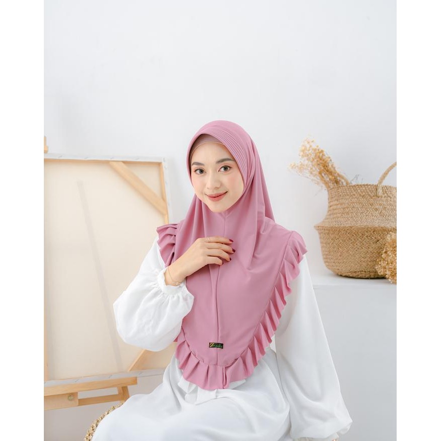 ASLI Maula Hijab - Kerudung Instan Pet Antem Rempel Bahan Jersey Premium Nuha Cantik Casual READY
