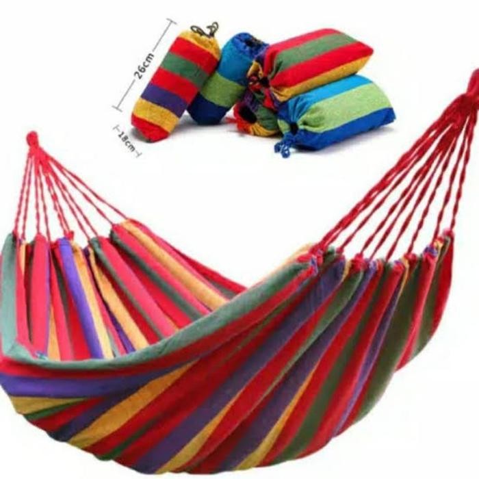 HARGA DISKON Ayunan Gantung Hammock Rainbow Pelangi / Ayunan Pohon Gantung Hammock/ Ayunan Gantung