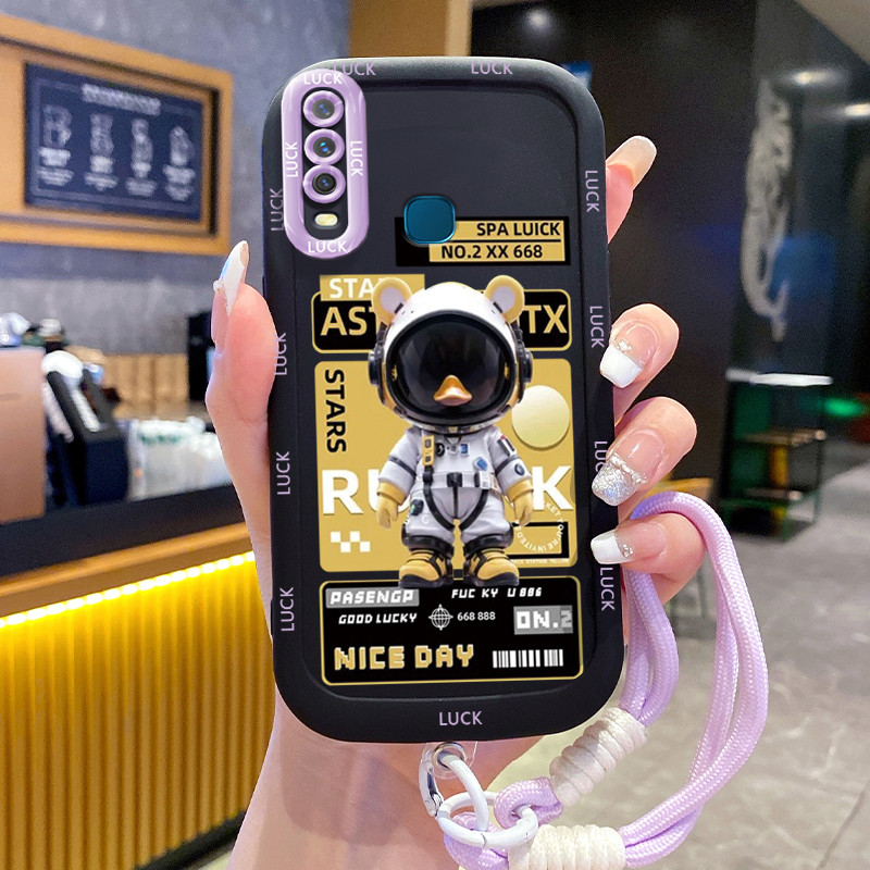 Casing Hp untuk VIVO Y12 Y15 Y17 Y11 2019 Y12i Y3 Y3s 2020 Case Casing pola astronot kartun Kesing H