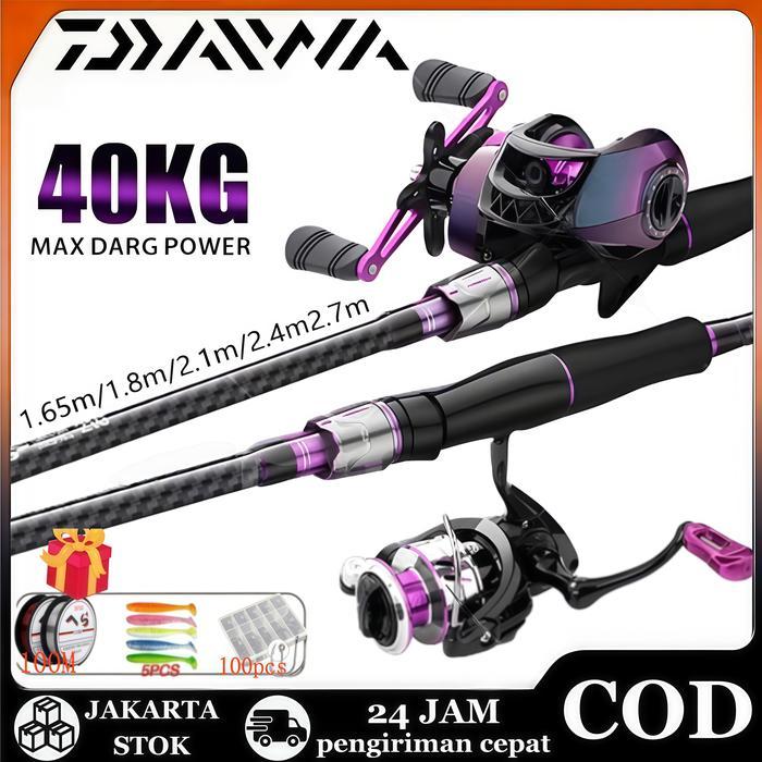 QUALITY 2025 NEW DAIWA Fishing Reel Set Casting Rod Reel Bc Pancing Set Joran Pancing Fishing Set