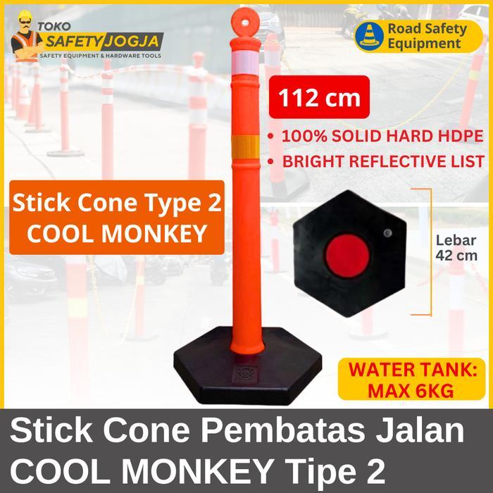 STICK CONE PLASTIK 2 SCOTLIGHT PEMBATAS PARKIR TRAFFIC CONE
