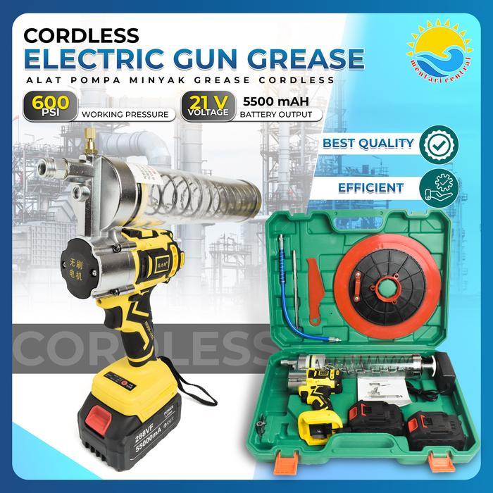 Alat Grease Semprot Listrik Electric Spray Gun 600Cc 21Volt 5000 Mah Minyak Lithium Grease Gun